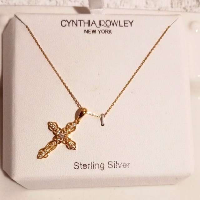 Stunning! Cynthia Rowley Gold And Silver Cross Necklace